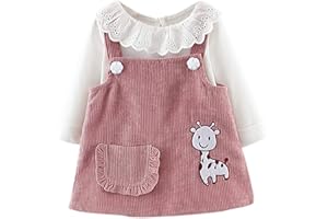Verve Jelly Toddler Kids Neonate Reggicalze Gonna Set Maglietta a maniche lunghe con volant Top Salopette di velluto a coste Abito con cinturino 2 pezzi Autunno Inverno Abbigliamento Outfit
