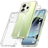 FLLAO 3 in 1 Case for Xiaomi Redmi Note 14 4G, Transparent | 2 x Screen Protector, Not for Redmi Note 14 5G, [Built-in Air Pa