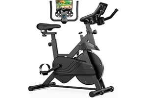 Superun Cyclette da Casa con Resistenza Magnetica Regolabile, Ciclette Professionale da Ciclismo, Bicicletta per Casa con Display LCD e APP Capacità di Peso 136 kg