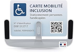 Idée pro mobilité® – Support de Carte CMI/PMR Adhésif Pare-Brise – Handicapé, Taxi, VTC, Stationnement – Polycarbonate Anti-UV – Fabriqué en France – Lot de 3