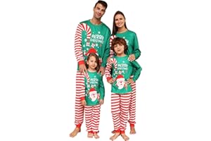MUYOGRT Pijama Navidad Familia, Conjunto Pijama Familiar a Juego, Pijamas de Navidad Renos Estampada, Pijama Navideños Familiar para Mujer, Hombre, Niños
