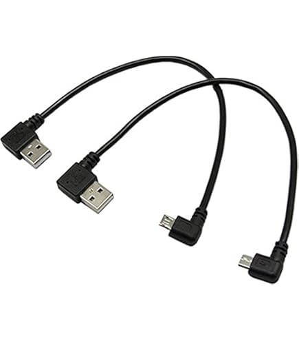 OpenII - Cavo splitter USB ad angolo sinistro, 90 gradi, USB 2.0 A maschio a doppia femmina, per sincronizzazione dati (supporta tutti i dispositivi) ( sinistra