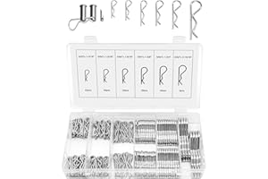 EAPMGQR 150 Pezzi Coppiglie Spaccate, Copiglie Clips Coppiglie Mollette a R, Coppiglie di Sicurezza R Clips Molla Coppiglia Clip Perno per Automobili Camion Trattori