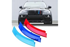 BizTech ® Clip In Grille Inserts Compatible with X5 X6 1999-present E54 E70 E71 E72 F16 F16 G05 G06 Bonnet Hood Kidney Sport Stripes Cover (E70 08-13, E71 E72 08-11)