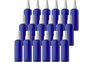 TIANZD 24 Pezzi 100 ml Bottiglie Spray blu Vuote in Plastica con Pompa bianco Fine Nebbia Flacone Spray per Cosmetica Acqua Profumo Alcol da Viaggio Riempibile