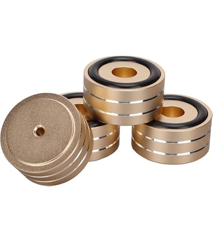 4 Pieds Audio En Aluminium Massif - 29x15mm - Filetage M4 - Absorbeur Vibrations - Pour Composants Hi-Fi