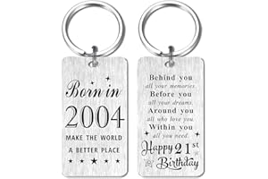 Gezxin Happy Birthday Keyring Gifts for Women Men-Personalised Steel Bday Gifts- Make The World A Better Place