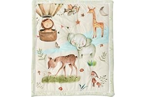 beeweed Baby Toddler Blanket for Boys Girls All Season Soft Quilt Cot Comforter Crib Baby Quilts Grey Woodland Animal Nursery Bedding Throw Blanket 84x107cm