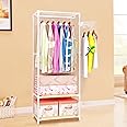DHOUTDOORS Clothe Rail, Clothing Rack Heavy Duty 148cm x 60cm x 35cm Freestanding Garment Rack with Hanging Rails & 2-Tier Storage Shoe Shelves for Clothes Storage Organizer