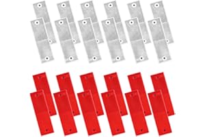 AYBUY 24 Pcs Reflectors Trailer, Self Adhesive Trailer Rectangular Reflectors Car Rear Reflector Truck Reflector for Gate Posts, Motorcycle Caravan Truck