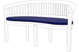 Gardenista Garden Curved Banana Bench Pad | Bench Patio Furniture Outdoor 3 Seater Cushion 138x50cm | Water Resistant Material | Comfortable Durable and Lightweight (Navy Blue)