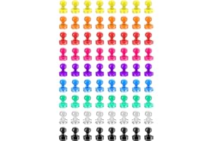 ‎GOFFII Mini Neodym Magnete, 72 Stück Farbiges Acryl Magnete und Kegelmagnete mit Aufbewahrungsbox für Magnettafel, Kühlschrank, Pinnwand, Zuhause, Schule, Büro (11 x 17 mm)