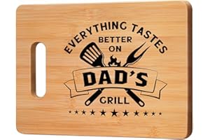 CHERIGIFT Gifts for Dad, Dad Gifts, Dad Christmas Day Gifts, Presents for Dad - Personalised Bamboo Cutting Board Gifts for Dad Christmas - Christmas Day Gifts for Dad, Best Dad Gifts for Christmas