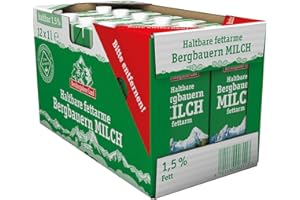 ‎BERCHTESGADENER LAND Berchtesgadener Land Haltbare Bergbauern-Milch, 1.5% Fett, 12er Pack (12 x 1 l)