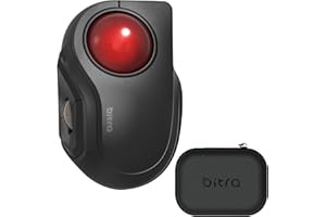 Elecom bitra Mobile Trackball Mouse, Bluetooth, controllo delle dita, con custodia semi-rigida, clic silenzioso, design ergonomico, 5 pulsanti, palla rossa liscia, Windows11, MacOS (M-MT2BRSBK)