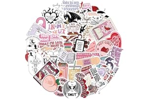 Kabwea Pack de 52 pegatinas Bookish para portátil, botella de agua, bonitas pegatinas Booktok, pegatinas esthetic, pegatinas para libros, pegatinas para portátiles