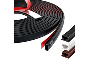 Gucass 8M Paraspifferi Finestre, Gomma Adesiva Guarnizione Porta Blindata, D-Tipo Guarnizione Finestra & Guarnizioni Finestre Legno, Impermeabile e Insonorizzata, Adatta per Appartamenti, Case (Nero)