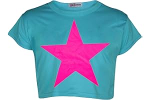 A2Z 4 Kids Haut Court Á Manches Courtes pour Filles Crop Top Débardeur D'été Doux Au Toucher, Respirant, Léger Et Confortable Top Sports pour Enfants Crop Top pour 3 à 14 Ans