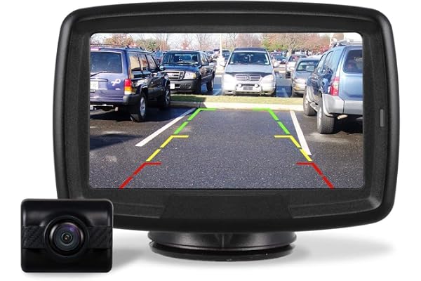 AUTO-VOX TD2 Caméra de Recul Numérique sans Fil, Camera de Recul Voiture avec Ecran LCD 4,3", Etanche IP68, Vision Nocturne, avec Antenne Intégrée, Facile à Installer