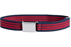 Buyless Fashion Cinturón elástico y ajustable con hebilla plateada para niños y bebés