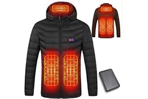 MINCOO Beheizbare Jacke Herren Damen, Winter Elektrische Herren Beheizte Jacke USB Lade Heizmantel Mit 5V 10000 mAh Akku, Warme Heizjacke für Outdoor Motorrad Wandern Skifahren Camping
