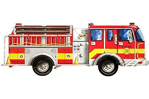 Melissa & Doug Fire Truck Jumbo Jigsaw Floor Puzzle (24 pcs, 1.2m long) - FSC Certified Materials - FSC-Certified Materials