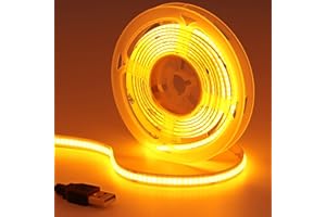 GOMING DC 5V USB COB Ruban LED Lumière Orange 2M 320LED/M Alimenté par USB LED Bande IP20 Non Étanche LED Strip Light