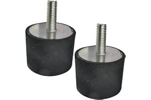 Aerzetix - Set di 2 pezzi - Piedini gambe tondi antivibranti isolanti - filettatura M8 - Ø40mm H:30mm - durezza Shore 70+/-5 - gomma e acciaio - carico 1008N - C48901