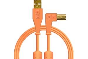 DJ TECHTOOLS DJTT USB Chroma Cable Orange 1,5m, abgewinkelter Stecker - Kabel für DJs