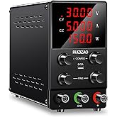 RUZIZAO DC Power Supply Variable: 30V 5A Lab Bench Power Supply Adjustable Switching Regulated High Precision 4-Digits LED Di