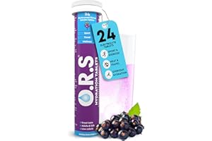O.R.S Electrolytes Tablets for Reducing Dehydration | Oral Hydration Salts Tablet for Travel, Sports, Fasting & Recovery | Vegan, Gluten-Free & Low-Calorie Electrolyte Replacement Drink, Blackcurrant
