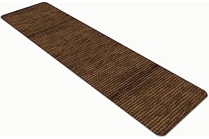 Comart - Tappeto Cucina Nancy - Antiscivolo - Lavabile in Lavatrice - Moderna Passatoia in Ciniglia - Runner per Corridoio e Cucina - Morbido e Resistente - Made in Italy - Marrone Scuro - 50x270 cm