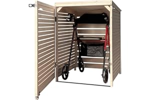 Lukadria Rollatorgarage Rollatorbox Rollator Garage Abdeckung Aufbewahrungsbox abschließbar Holz (naturbelassen)