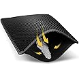 LeToo Cat Litter Mat Black Trapping for Litter Box, No Slip Large, Urine Waterproof, Honeycomb Double Layer Anti Tracking Kitty Mats, No Phthalate, Washable Easy Clean (24" x 15", Black)