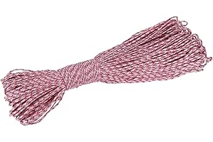 sourcing map Diamond Braid Nylon Rope Polypropylene Cord 3/16"(5mm) 328ft/100M Utility Rope 7-Strand Light Pink/Black for Indoor Outdoor Flag Line Camping Clothes Line