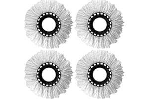 MXHBSTP Mop Heads Replacement, 4 Pack Mop Head,Spin Mop Heads Replacement,Heads Refill for 360°Rotating Round Spin Magic Mop Microfibre Refills,Premium Quality Replacement Mop Heads for Rotating Mop