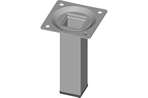 DIY Element System Möbelfuß eckig – Vierkant-Metallfuß, ideal als Tischbein für die Gestaltung individueller Möbelstücke – 25 x 25 mm, Länge 100 mm, Weißalu