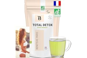 BENETEAS TOTAL DETOX – Thé Detox Minceur bio - Tisane Détox – The vert drainant ventre plat au Matcha slim – Infusion cure 30J – BIO