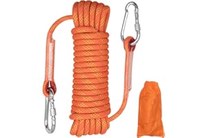 HAIY Climbing Rope, Diameter 10mm Outdoor Static Multipurpose Rope, High Strength Cord Safety Rope for Escape, Camping, Hiking, Fire Rescue, Parachute (Orange Length 10m)