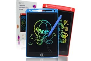 Topfree 2 Pack LCD Writing Tablet for Kids, 8.5'' Erasable Drawing Pad with Coulorful Screen, Educational Toy, Toddler Portable Doodle Board, Christmas Birthday Gifts for 3 4 5 6 Years Old Boys Girls