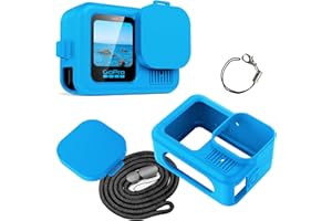 Heioloo Coque pour GoPro Hero 13 Black, étui de boîtier pour caméra d'action, Housse de Protection Accessoires pour GoPro Hero 13 Black Mini (Bleu) Kit d'accessoires