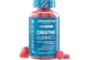 Creatine Gummies - 5000mg laboratorieverifierade - högstyrka monohydrat-gummies - ökar fysisk prestation - alternativ till tabletter, pulver och kapslar - Novomins