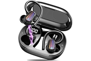 OYIB Ecouteurs Bluetooth sans Fil Sport, Écouteurs Bluetooth 5.4 HiFi Stéréo Basses avec MIC, Oreillette Bluetooth sans Fil 50H avec Écran LED, Contrôle Tactile, Mini Écouteurs Sport IPX7 Étanche