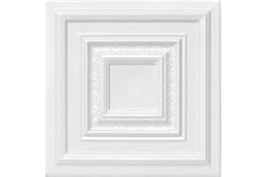 MYDEKOR Polystyrene Ceiling Tiles Suspended Cladding Panel Tile White 08123 (8 Tiles 50cmx50cm - 1.96 m2 Coverage)