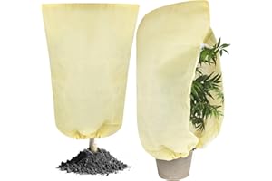 Nuangoo 2 Pezzi 80×120 cm Tessuto Non Tessuto per Piante, con Cerniera e Cordoncino, Materiale Non Tessuto Rinforzato, Adatto per olivi e Palme in Vaso