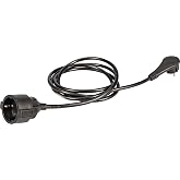 Meister Contact extension with contact protection, extra flat connector, 2 m cable, black, IP20 for indoors, touch protection