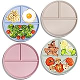 Premium Uppdelade Tallriksset, Portionskontroll Delade Middagstallrikar Set, Okrossbara 4 St Picknickplastplattor, åTeranväNd