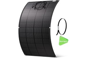 ECO-WORTHY Panneau Solaire Souple 200W,Matériau ETFE Cellule Mono 18BB 25% de Conversion élevée pour Balcon, Camping-car, Bateau, Toit, Camping, Maison, Yacht, Surfaces irrégulières