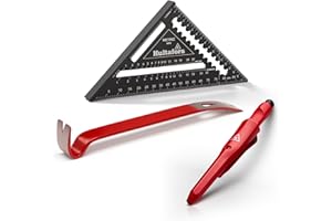 Hultafors 650340 Marqueur à trous profonds avec petit pied de biche et rafter carré de 180 mm I Kit d'outils de marquage