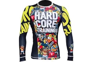 Hardcore Training Rash Guard Men's Camisa de Compresión Hombre MMA BJJ Boxeo Fitness Grappling No Gi